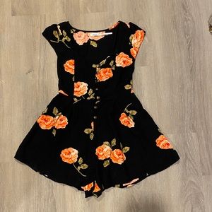 Flower print romper